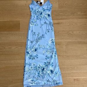 Floral Blue Mini Dress